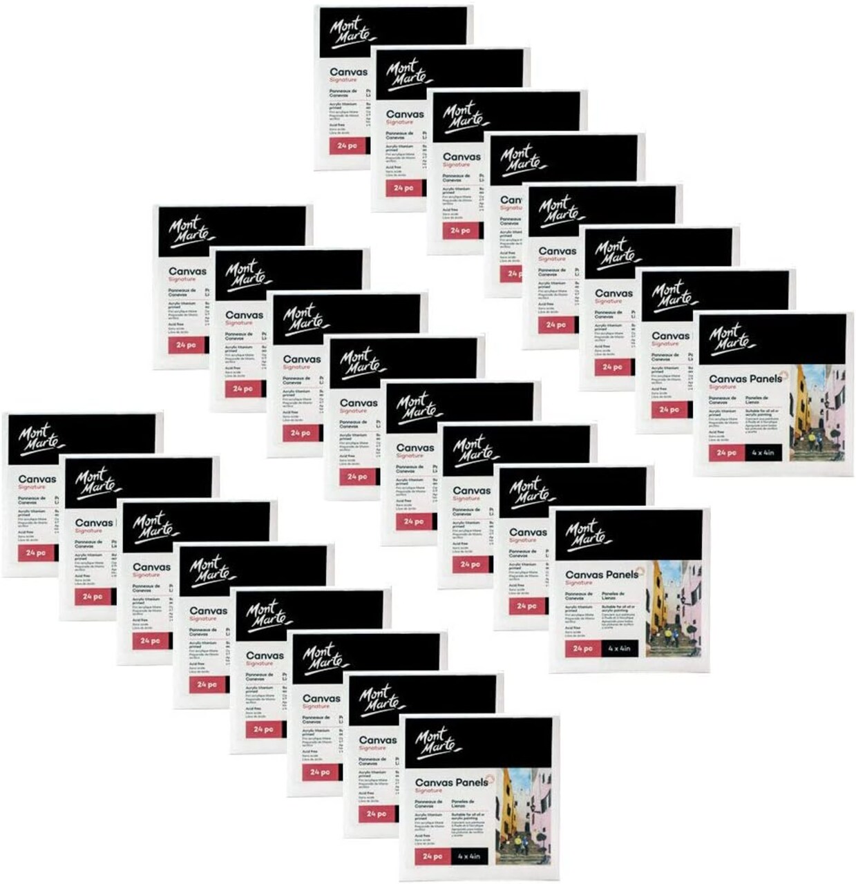 Canvas Panel Great for Students to Professional Artists(White - 24 Pack)